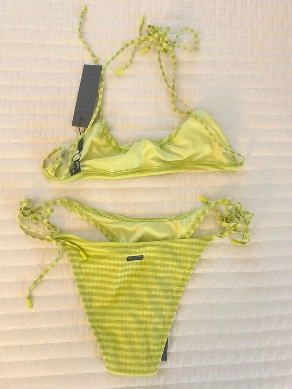 triangl swimwear Neon Lime Tie-Side Bikini Set